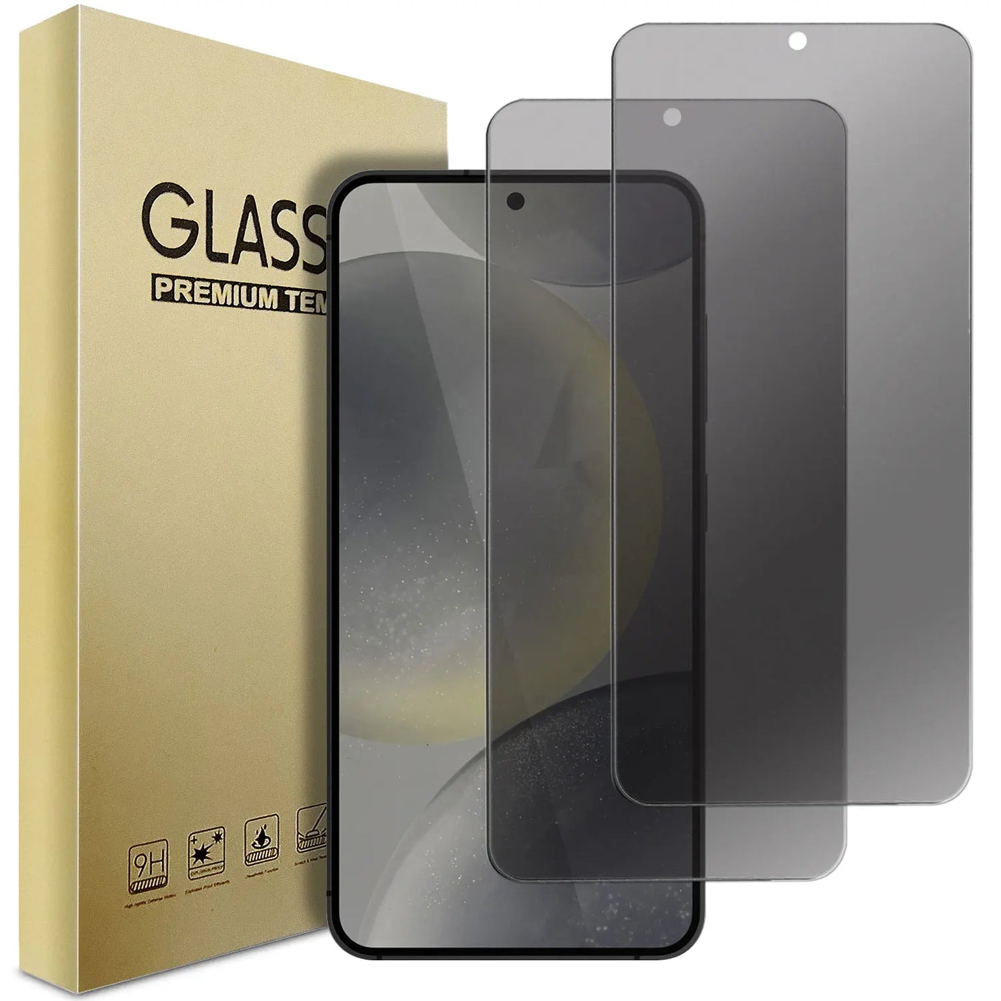 For Samsung Galaxy S24/S24 Plus/S24+/S24 Ultra 5G Case Friendly Anti Spy Privacy Tempered Glass Screen Protectors 2-Pack