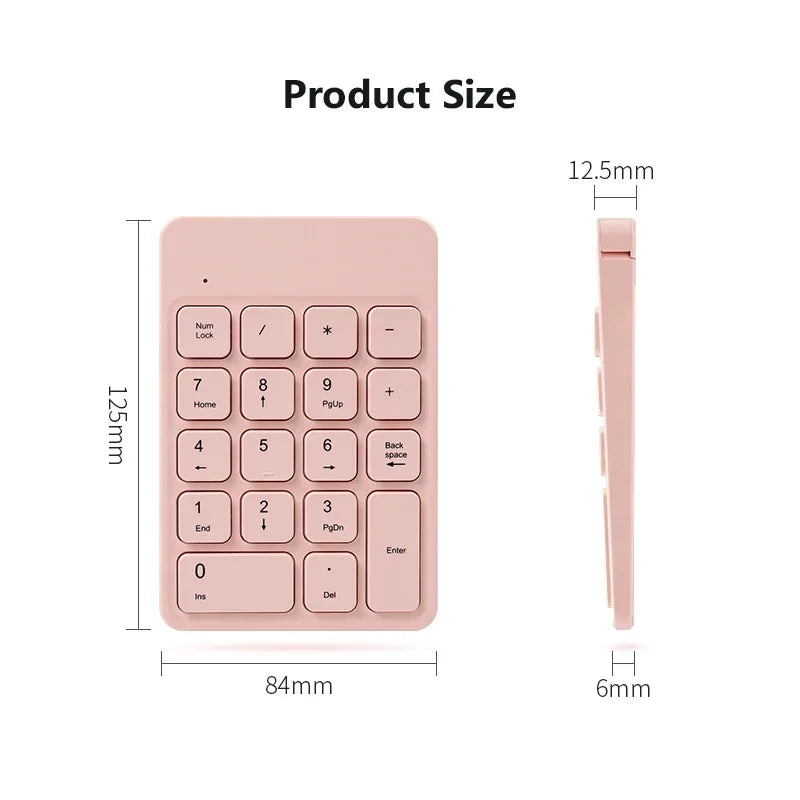 2.4GHz Wireless Numeric Keypad Numpad 18 Keys Small-size Digital Keyboard for Accounting Teller Tablets Computer Laptop Notebook