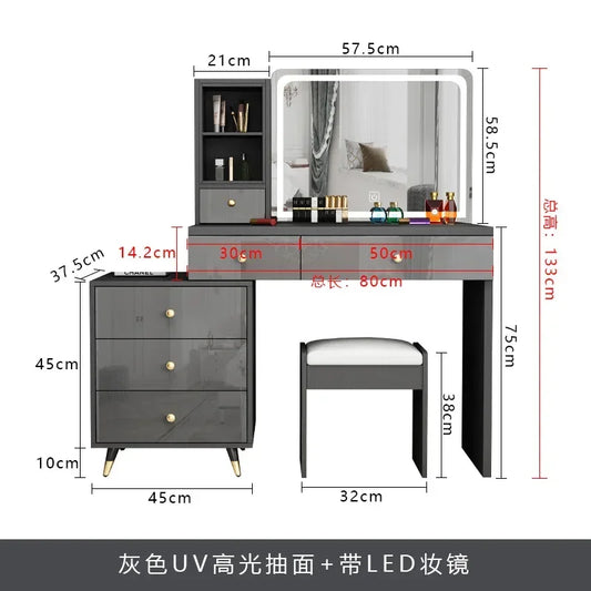 Nordic Container Dressing Table Mirror Chair Organizer Multifunctional Dressing Table Furniture Penteadeira Sofa For Living Room 