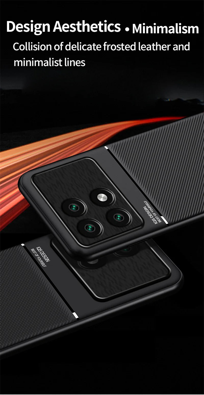 Car Magnetic Holder Leather Cover For Xiaomi Poco X6 Pro 5G Case Silicone Protect Funda Pocox6pro Poko Little X6pro X 6 Pro 6X