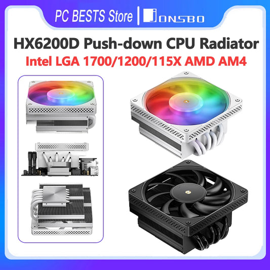 Jonsbo HX6200D CPU Cooler 6 Heat Pipe Air-Cooled Downward Pressure ARGB Radiator White  12generation Intel LGA1700 1200 115X AM4