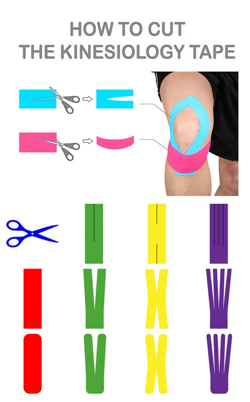 Tapes Kinesio Tape Self-Locking Bandage Types Self Adhesive Elastic Cross Ankle Self-Adhesive Sports Muscle Kinesiology Bandages