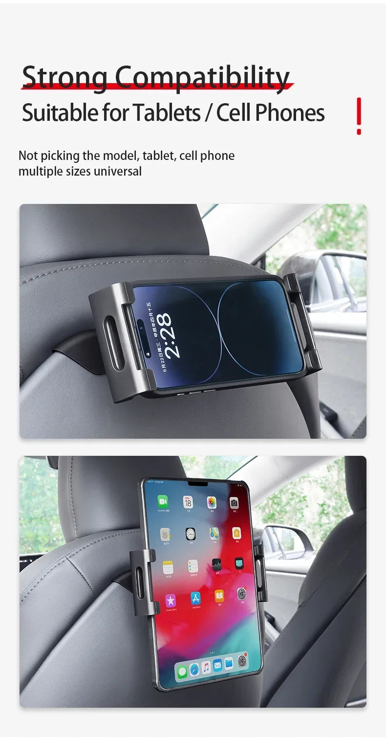 Car Back Seat Headrest Mount Holder For Tesla Model 3/Y/S/3+ 360 Rotation Tablet PC Auto Model3 Highland 2024 Phone Holder Stand