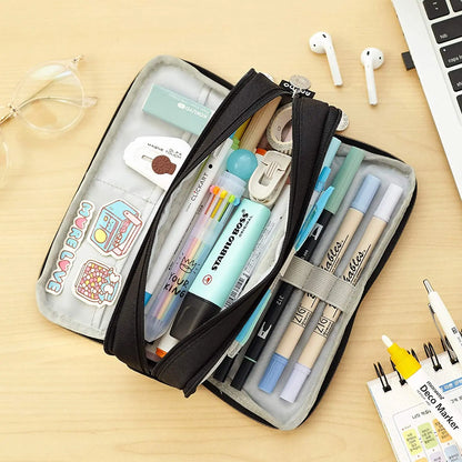 Kawaii Pencil Bag Large Capacity Organizer Pen Case Pouch Box Korean Girls Back To School Supplies Cute Accessories Stationery