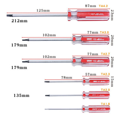 Repair Tool Kit Vanadium Steel Triangle Screwdriver Precision Screw Removal Triangular Hand Tools A1.8/2.0/2.3/2.7/3.0/4.2mm