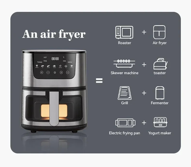 7L Electric Air Household Fritadeira Fryer Intelligent French Fry Machine with Large Capacity Electric Fryer