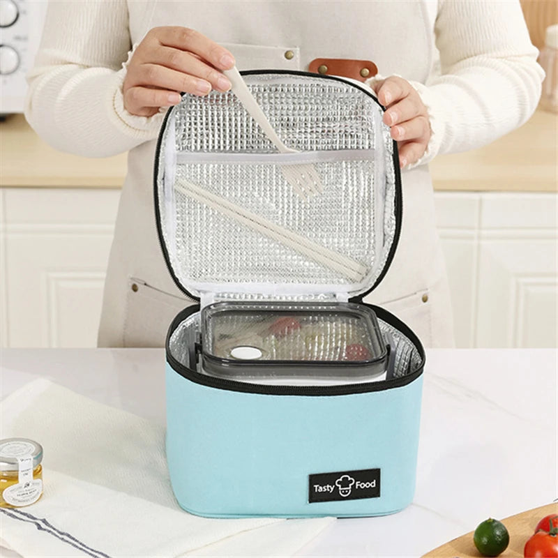 Square Thicken Thermal Lunch Box Bag Food Carrier Cooler Insulation Storage Bags Small Dinner Container for Adults Children