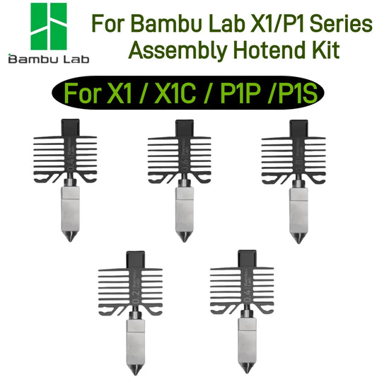 Bambu lab Original X1/P1 Series Hotend Kit Hardened Steel Nozzle 0.2/0.4/0.6/0.8mm For Bambu lab X1C P1P P1S 3D Printer Parts