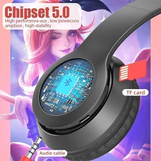 Hot P47M Wireless Headphone Flash Light Cute Cat Ears Fone with Mic Control LED Stereo Music Helmet Phone Bluetooth Headset Gift