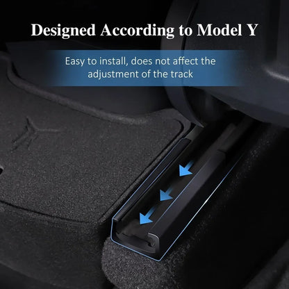 YZ For Tesla Model Y Rear Center Console Organizer Tray Flocking For Tesla ModelY Storage Box Car Case Accessories