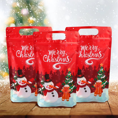 Christmas Penguin Santa Zipper Stand Bag Navidad Natal Noel Candy Cookie Bag Merry Christmas Decor For Home 2024 New Year 2025