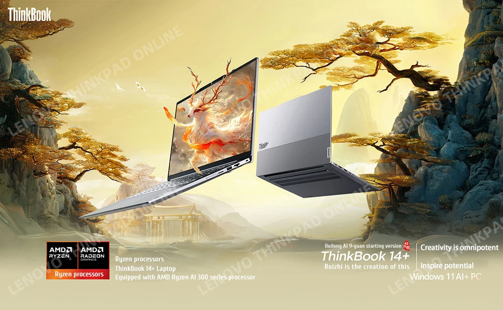 Lenovo ThinkBook 14+ 2024 AI Laptop AMD Ryzen AI 9 365 RAM 32GB  1TB SSD Core Graphics 14.5-inch 3K LED 120Hz Screen Notebook Pc