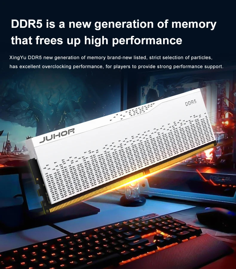 JUHOR DDR5 RAM 16GB 32GB 5600MHz 6000MHz 6400MHz 6800MHz 7200MHz  DIY Computer Gaming Desktop Memory