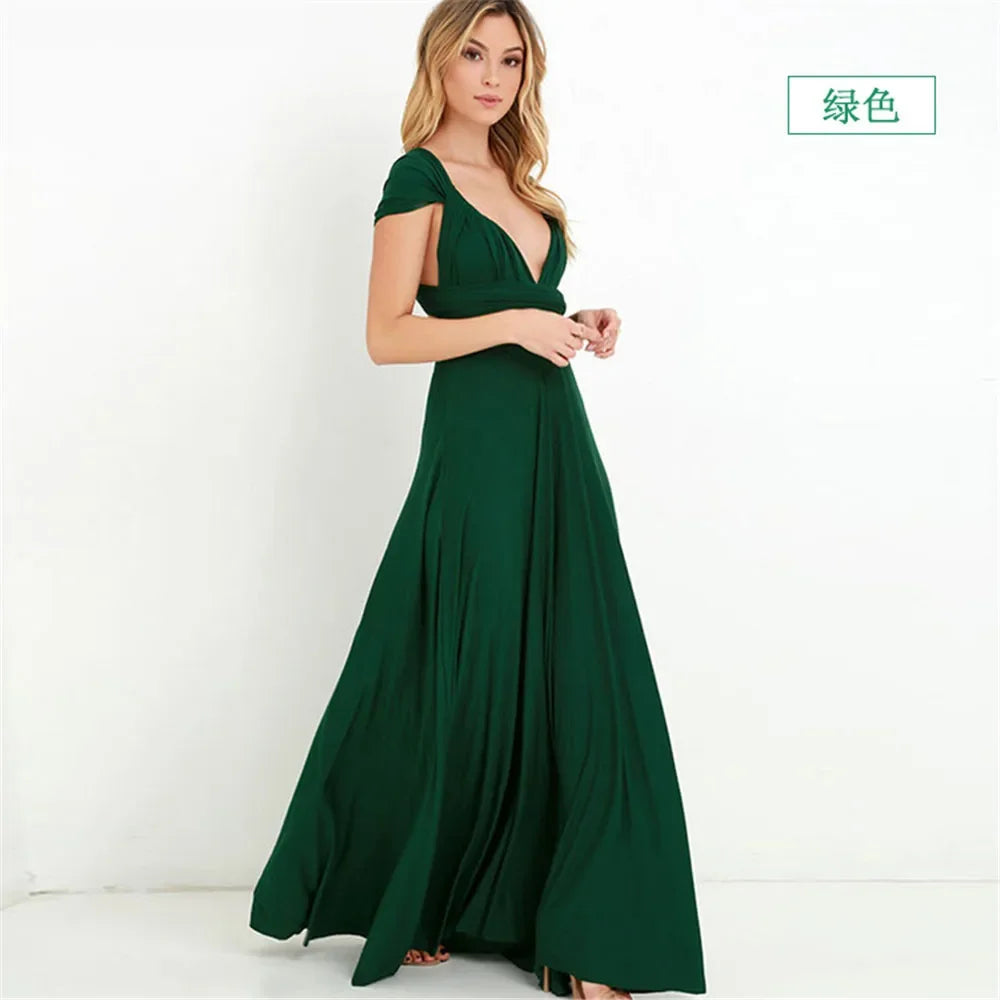 Sexy Women Multiway Wrap Convertible Boho Maxi Club Red Dress Bandage Long Dress Party Bridesmaids Infinity Robe Longue Femme