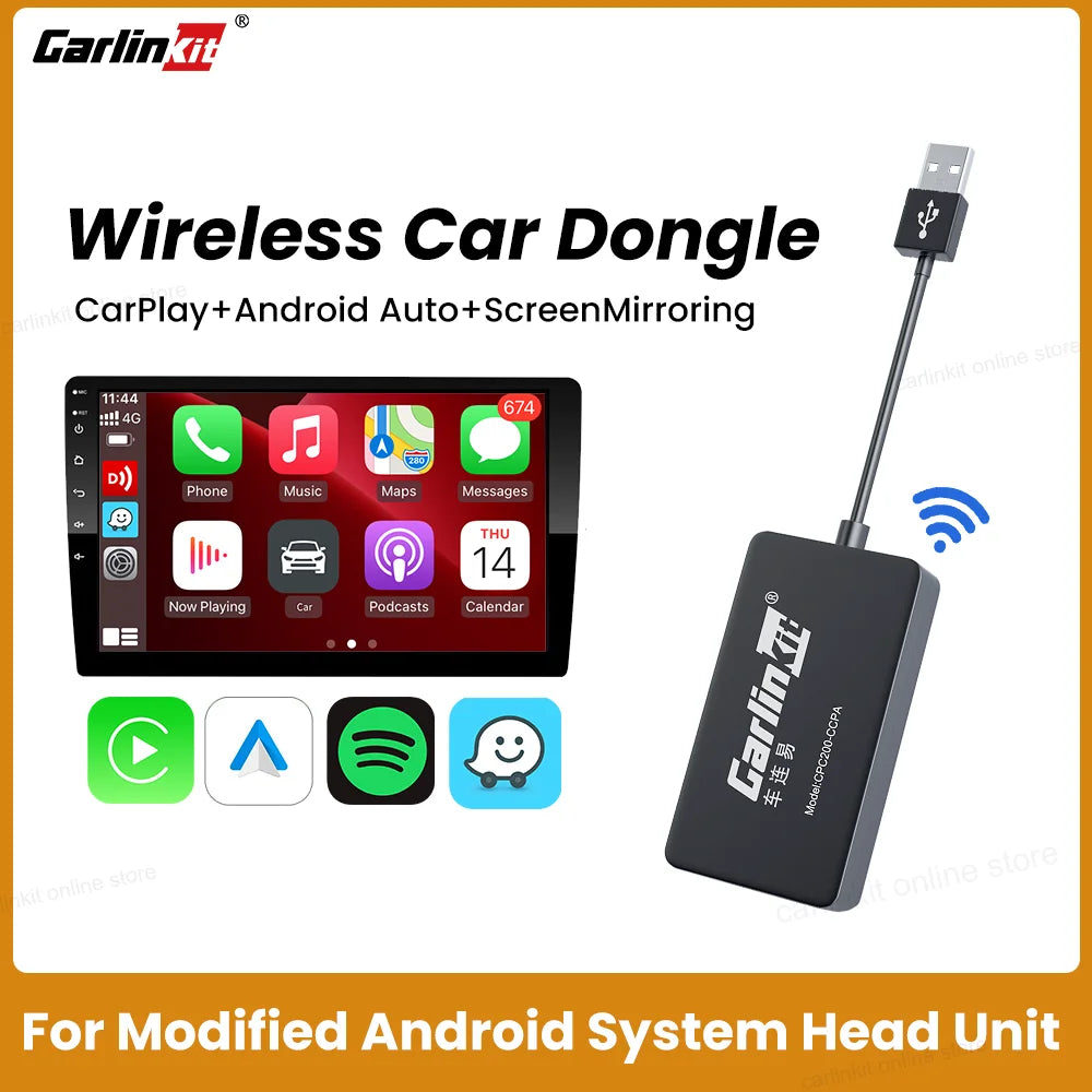 Carlinkit Wired/Wireless CarPlay Wireless Android Auto Dongle Mirror For Modify Android Screen Car Ariplay  Smart Link IOS 14 15