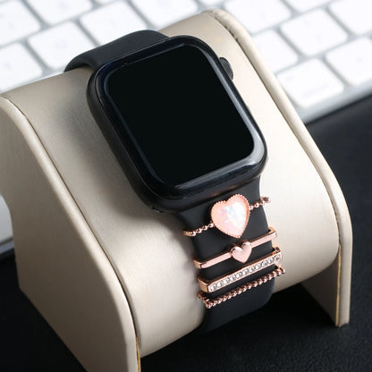 Metal Charms Decorative Ring For Apple Watch Band Shinny Diamond Ornament For iwatch Bracelet  Smart Watch Silicone Strap Charms