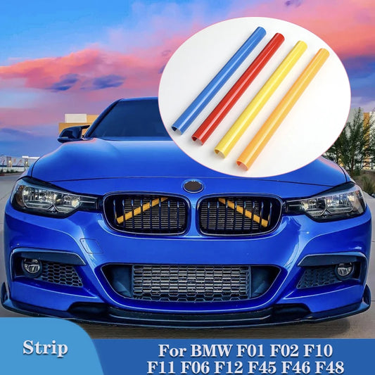 2Pcs Car Strip Sticker Cover Front Grille Trim Strips Car Styling For Bmw F01 F02 F10 F11 F06 F12 F45 F46 F48 X1 5/6/7 Series