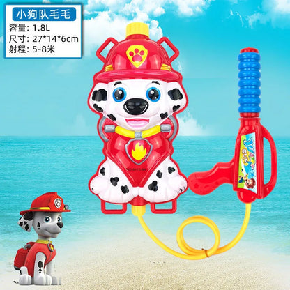 2200ml Paw Patrol Strap Water Gun Cartoon Cute Chase Anime Figures Outdoor Beach Play Interactive Toys Pull-out Type Water Gun