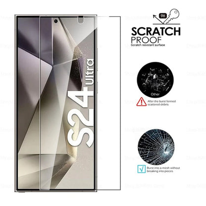 4PCS Full Cover Tempered Glass For Samsung Galaxy S24 Ultra S24 Plus Fingerprint Screen Protector S24Ultra Protective HD Glass