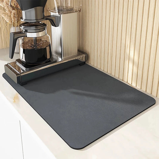 Super Absorbent Anti-slip Coffee Dish Large Kitchen Absorbent Draining Mat Drying Mat Quick Dry Bathroom Drain Pad 