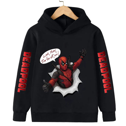 Deadpool Children Hoodies Girl Boy Kids New Fashion Pullover Autumn Winter Clothing Cartoons Casual Clothes Kid Tops Sweatshirts