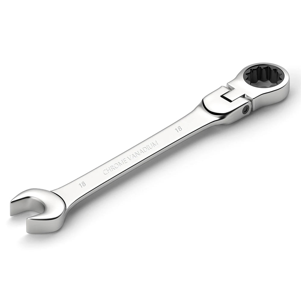 Ratcheting Combination Wrench Set, 6-23mm Metric Flex Head Ratcheting Wrench, Chrome Vanadium Steel Spanner with Bag