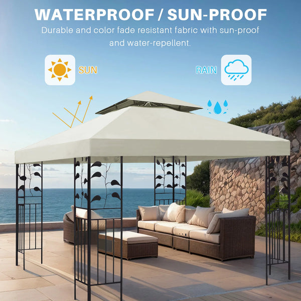 Sostituzione del baldacchino superiore di ricambio per tettoia da 3x3 m 118 "x 118" Coperture per gazebo a doppio livello per parasole per patio da giardino