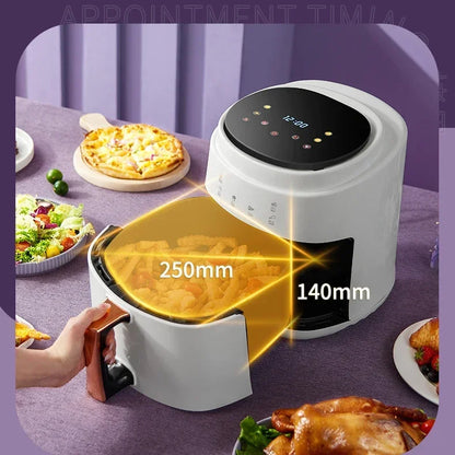 900W 110V-220V Household 8L Air Fryer No Oil Electric Fryer with Gridiron Intelligent Touch Screen Oven for Whole Chicken