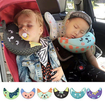 Baby Car Seat Belt Shoulder Guard Child Seat Pillow Child Neck Cushion Moon Shape Child Head Protection Sleep Pillow On Car