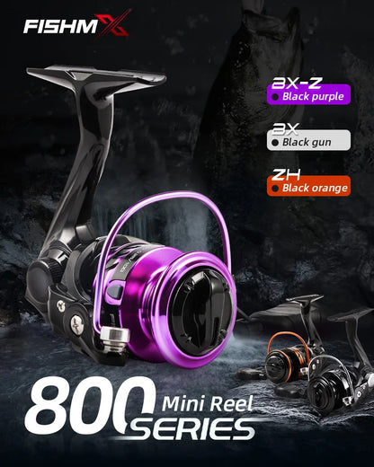 FishMX Mini Fishing Reel 800 Size Spinning Reel Max Drag 5-8kg Super Light High Quality Saltwater Reel Winter Fishing