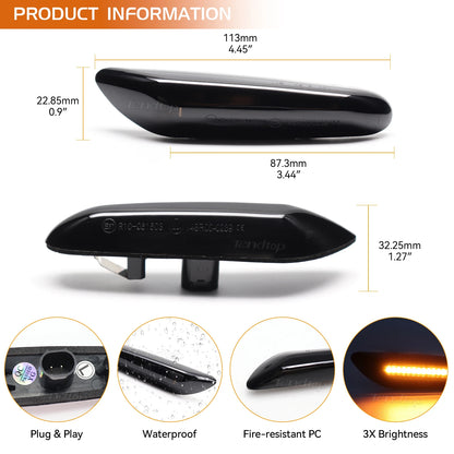 LED Dynamic Side Marker Mirror Indicator Lamp Flowing Water Turn Signal Light For BMW E90 E91 E92 E93 E60 E87 E82 E61 E46 X1 X3