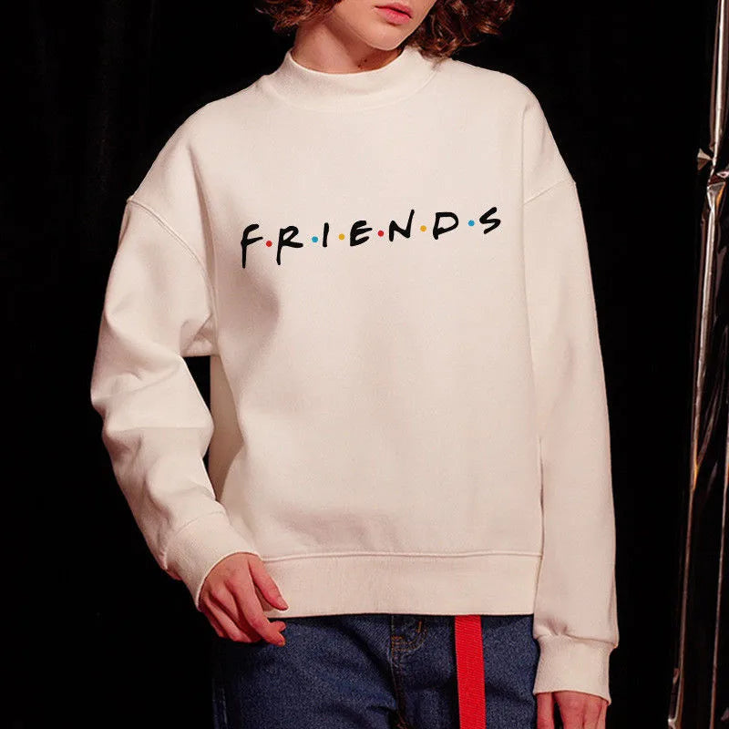 Womens Letters FRIENDS Print Long Sleeve Hoodie Sweatshirt 5 Colors S M L XL Brand New 2022 Ladies Slouch Pullover Jumper Tops