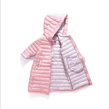 2023 New Thick Warm Long Coats Children's Outdoor Clothes Winter Jacket For Girls Fashion Hooded Outerwear Kids Cotton Parkas