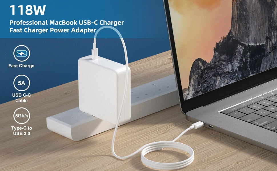 118W For Mac Book Pro/Air Charger, USB C Charger Compatible for MacBook Pro 16 15 14 13 Inch, MacBook Air 15 13 Inch, Ipad, Sams