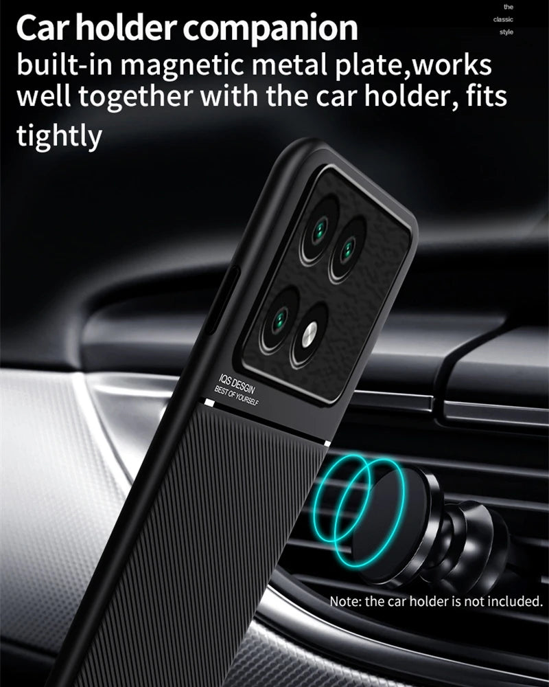 Car Magnetic Holder Leather Cover For Xiaomi Poco X6 Pro 5G Case Silicone Protect Funda Pocox6pro Poko Little X6pro X 6 Pro 6X