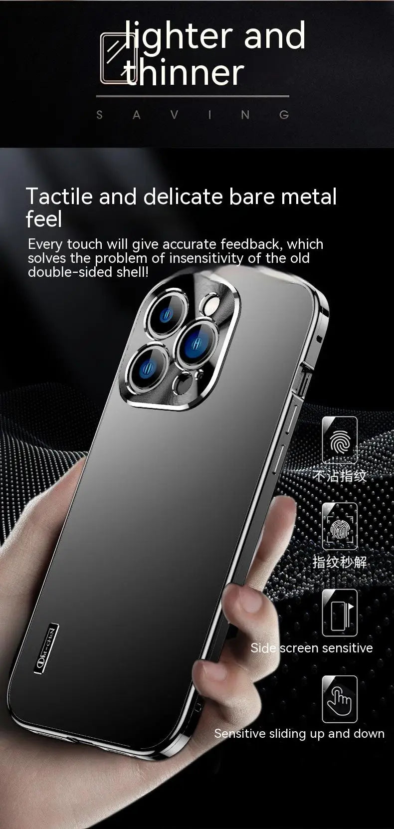 For iPhone 16 15 14 13 Pro Max Case Metal Aluminium Alloy Full Camera Lens Protective Original Color Ultrathin Back Cover