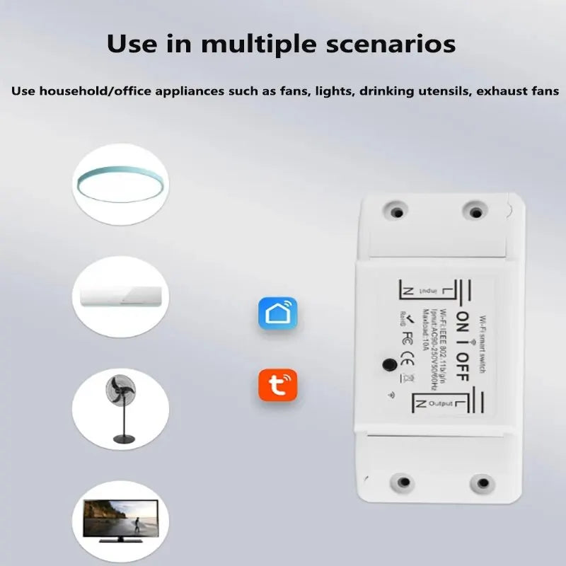 WIFI Switch Smart Home Automation Relay Module Tuya Timing Wireless Remote Control DIY Light Switch Works with Alexa Google Home