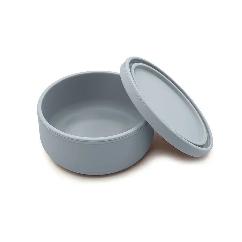 100% Food Grade Non-Toxic BPA Free Toddler First Stage Feeding Silicone Baby Bowl with Lids