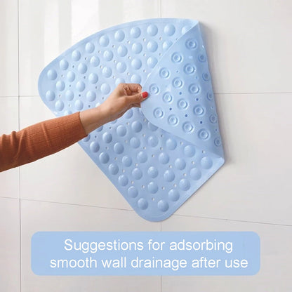 54x54cm Corner Shower Carpet Floor Mat Hotel Home Suction Cup Toilet PVC Shower Mat Bathroom Sector Shape Anti-slip Pad Cushion