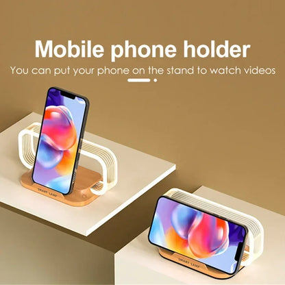 LED  Night Light Wireless Charger Stand Table Desk Lamp Mobile Phone Holder Fast Charging Station Dock For iPhone Samsung Xiaomi