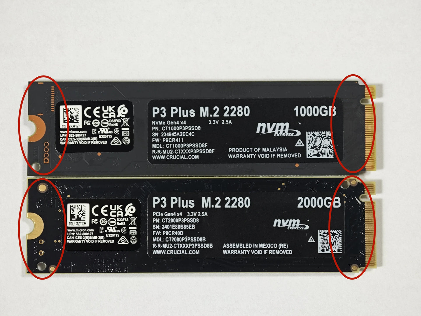 Crucial P3 Plus 500GB 1TB 2TB PCIe Gen4x4 SSD 3D NAND NVMe M.2 2280 Gaming Solid State Drive,up to 5000MB/s,Original and NEW