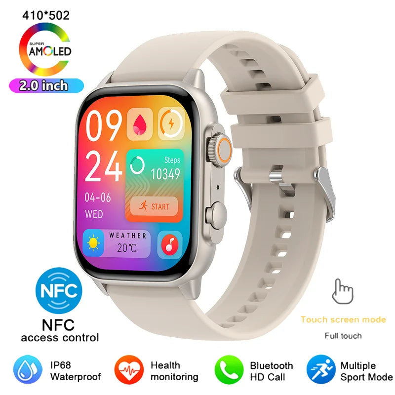 2024 New NFC Smart Watch AMOLED Screen Always Display The Time PK Ultra Series HK 8 Pro max Smartwatch Men Waterproof Watches