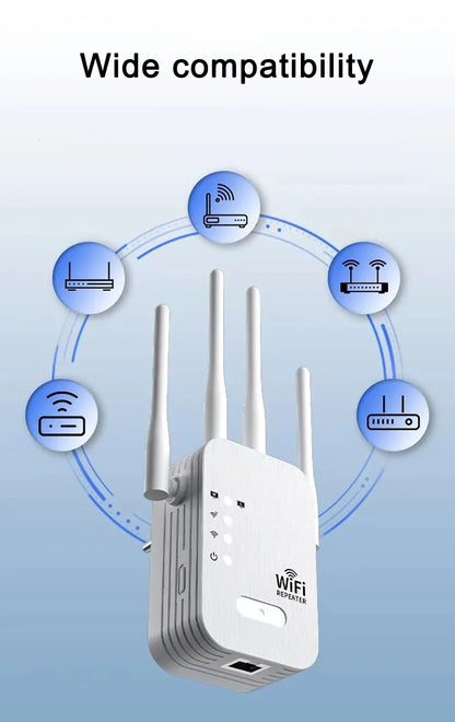 1200Mbps WiFi Repeater Wireless WIFI Extende WiFi Booster 2.4G/5G Dual-band Network Amplifier Long Range Signal WiFi Router