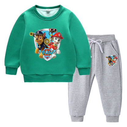 Paw Patrol Kids Clothing Boys Thickening Sweater Trousers Spin Master Girls Clothes Pullover 2PCS Cotton Winter  Kawaii Clothes