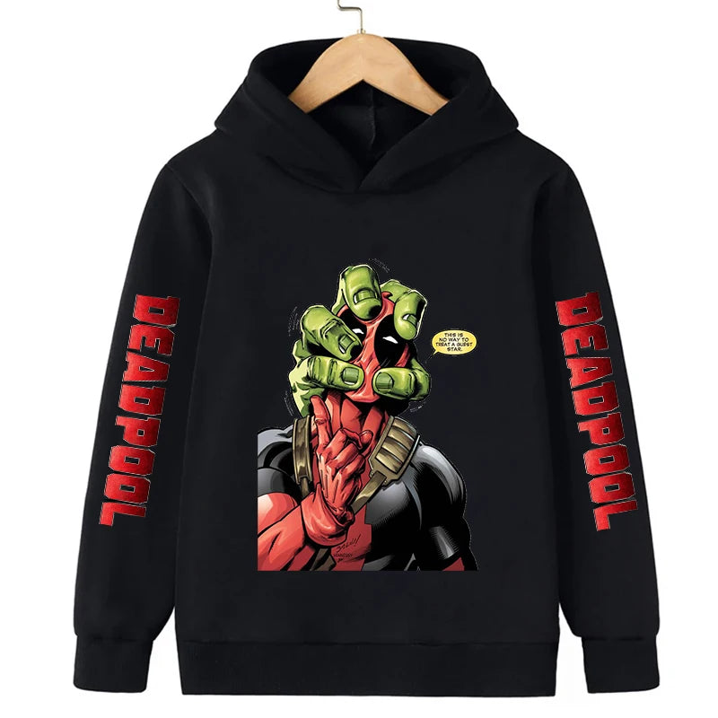 Deadpool Children Hoodies Girl Boy Kids New Fashion Pullover Autumn Winter Clothing Cartoons Casual Clothes Kid Tops Sweatshirts