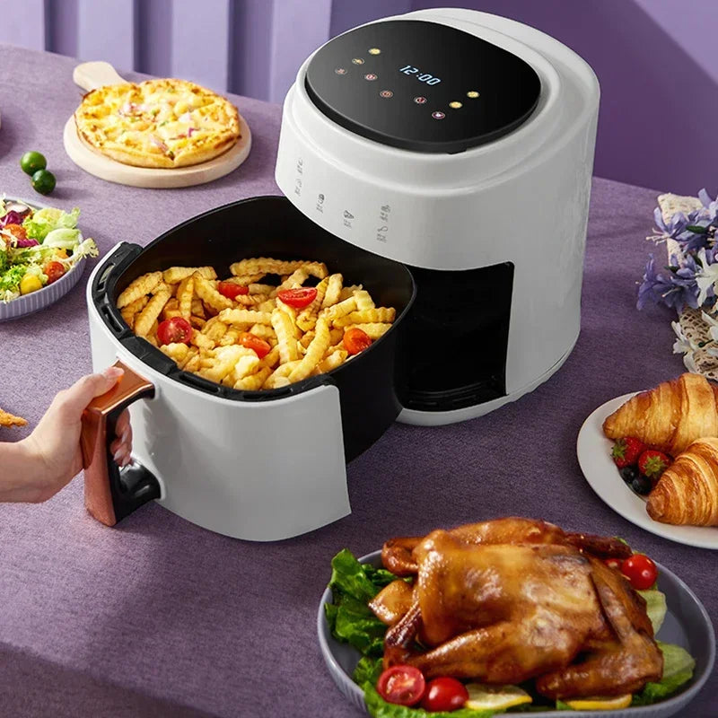 900W 110V-220V Household 8L Air Fryer No Oil Electric Fryer with Gridiron Intelligent Touch Screen Oven for Whole Chicken