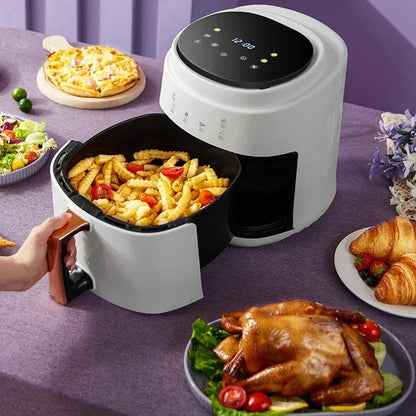 900W 110V-220V Household 8L Air Fryer No Oil Electric Fryer with Gridiron Intelligent Touch Screen Oven for Whole Chicken