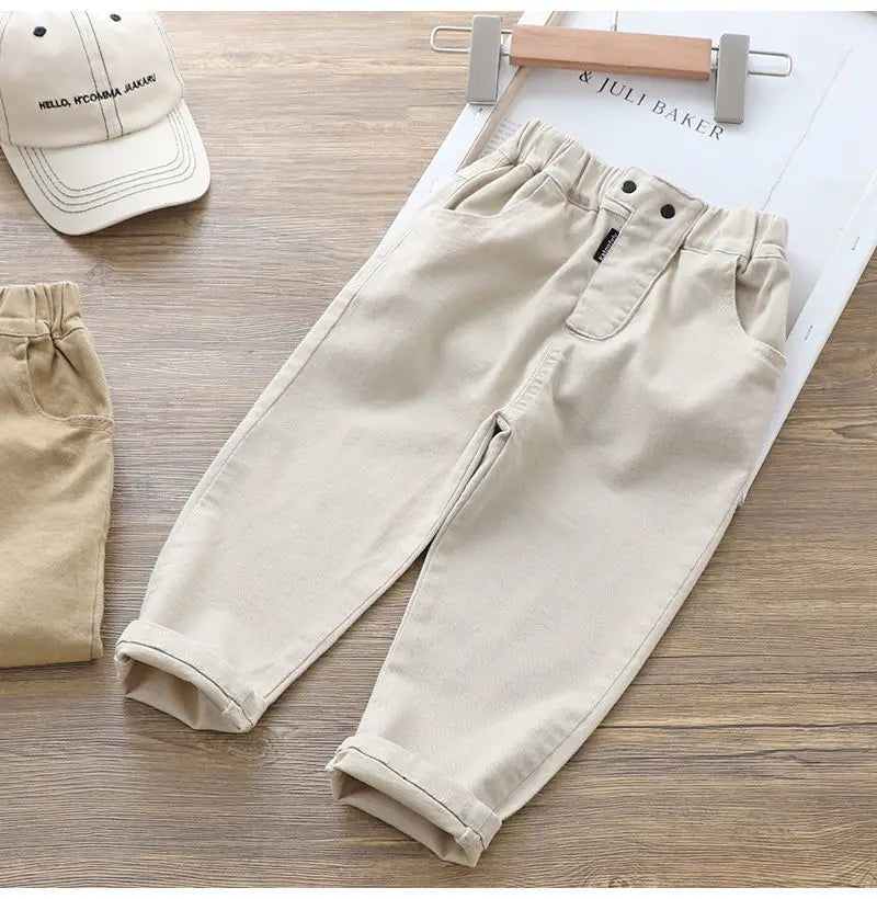 Baby Boy Girl Loose Pants New Fashion Korean Style Casual Solid Spring Autumn Children's Pants for 1-6 Years