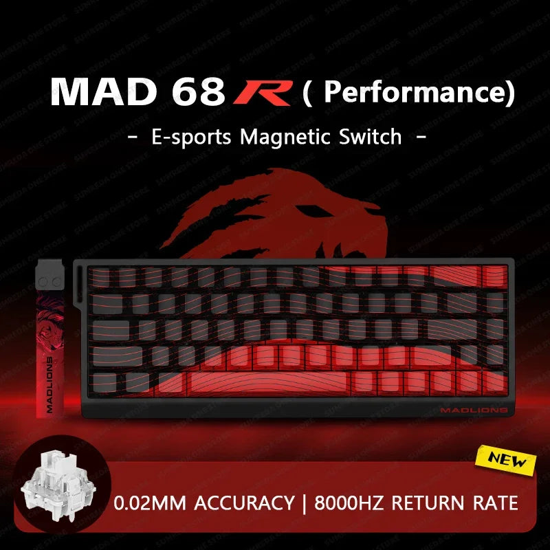 MADLIONS Mad60HE Mad 68HE Mechanical Keyboard Magnetic Switch Wired Hot Swap 8K Polling Rate Customized Gaming keyboard Pc Gamer