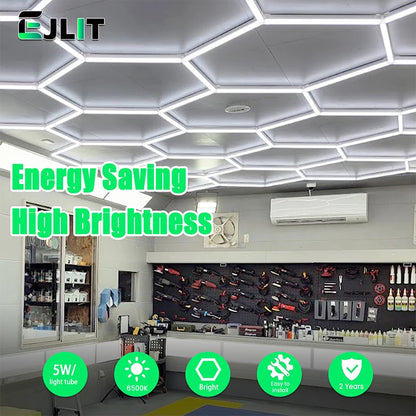 2-Year Warranty Honeycomb LED Car Detailing Ceiling Light Customized DIY Kit Hexagon Light for Car Showroom 4S Workshop Dropship